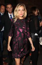 SIENNA MILLER Leaves Apollo Theatre in London 08/31/2017