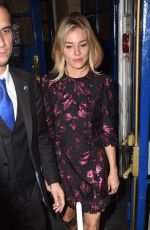 SIENNA MILLER Leaves Apollo Theatre in London 08/31/2017