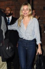SIENNA MILLER Leaves Apollo Theatre in London 09/26/2017