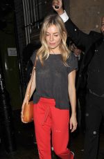 SIENNA MILLER Leaves Apollo Theatre in London 09/27/2017