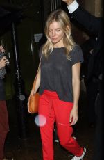 SIENNA MILLER Leaves Apollo Theatre in London 09/27/2017