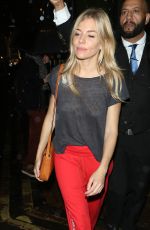 SIENNA MILLER Leaves Apollo Theatre in London 09/27/2017