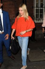 SIENNA MILLER Leaves Her Performance in Cat on a Hot Tin Roof in London 09/01/2017