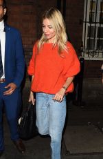 SIENNA MILLER Leaves Her Performance in Cat on a Hot Tin Roof in London 09/01/2017