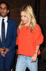 SIENNA MILLER Leaves Her Performance in Cat on a Hot Tin Roof in London 09/01/2017