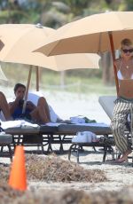 SOFIA RICHIE in Bikini Top at a Beach in Miami 09/21/2017