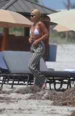 SOFIA RICHIE in Bikini Top at a Beach in Miami 09/21/2017