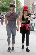 SOPHIE TURNER and Joe Jonas Out with Their Dog in New York 09/07/2017