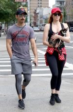 SOPHIE TURNER and Joe Jonas Out with Their Dog in New York 09/07/2017