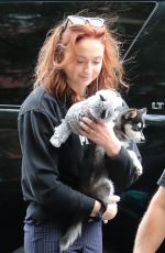 SOPHIE TURNER Out with Her Dog in New York 09/14/2017