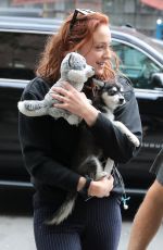 SOPHIE TURNER Out with Her Dog in New York 09/14/2017