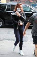 SOPHIE TURNER Out with Her Dog in New York 09/14/2017