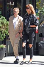 STELLA MAXWELL and KRISTEN STEWART Out for Lunch in Little Italy in New York 08/31/2017