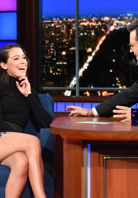 TATIANA MASLANY at Late Show with Stephen Colbert 09/22/2017
