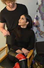 VANESSA HUDGENS Getting Final Touches Backstage at CBS Studios in Los Angeles 09/25/2017