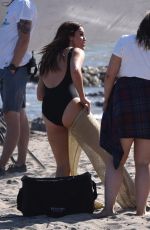VICKY PATTISON Filming New TV Project on the Beach in Marbella 09/15/2017
