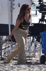 VICKY PATTISON Filming New TV Project on the Beach in Marbella 09/15/2017