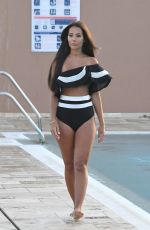 YAZMIN OUKHELLOU in Swimsuit at a Pool in Marbella 09/13/2017