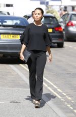 YAZMIN OUKHELLOU on the Set of Towie in Brentwood 09/02/2017