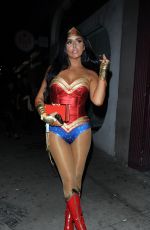 ABIGAIL RATCHFORD as Wonder Woman Arrives at Avenue’s Carnal Carnival Event for Halloween in Hollywood 10/28/2017