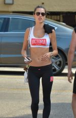 ALESSANDRA AMBROSIO Leaves Tracy Anderson Gym in Santa Monica 10/24/2017