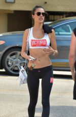 ALESSANDRA AMBROSIO Leaves Tracy Anderson Gym in Santa Monica 10/24/2017