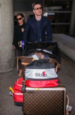 ALICIA VIKANDER and Michael Fassbender at LAX Airport in Los Angeles 10/04/2017