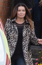 ALISON KING Filming Comeback Coronation Street Scenes in Manchester 10/10/2017