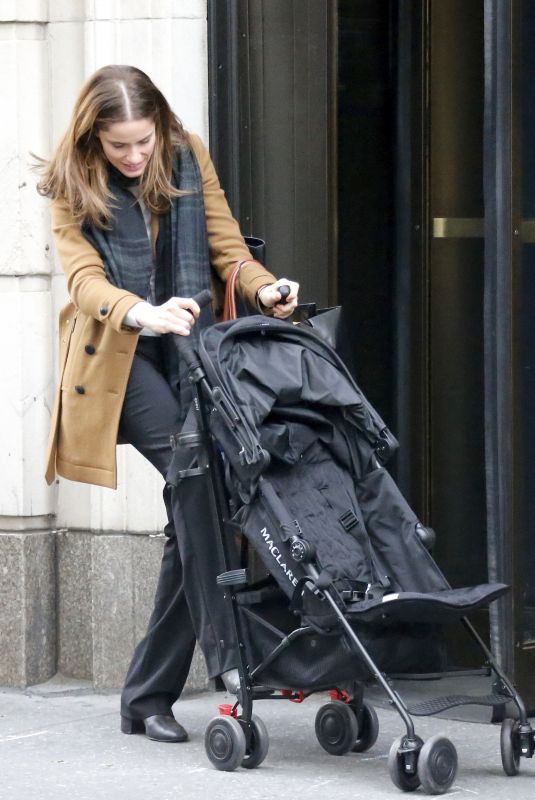 AMANDA PEET on the Set of The Romanoffs at Fifth Avenue in New York 10/26/2017