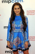 AMBER DAVIES at Mipcom Opening Cocktail in Cannes 10/16/2017