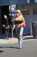 ANGELIQUE MORGAN in Ripped Jeans Shopping in Beverly Hills 10/27/2017