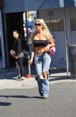 ANGELIQUE MORGAN in Ripped Jeans Shopping in Beverly Hills 10/27/2017