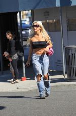 ANGELIQUE MORGAN in Ripped Jeans Shopping in Beverly Hills 10/27/2017