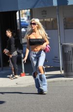 ANGELIQUE MORGAN in Ripped Jeans Shopping in Beverly Hills 10/27/2017