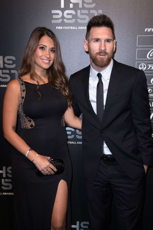 ANTONELLA ROCCUZZO and Lionel Messi at Best Fifa Football Awards in London 10/23/2017