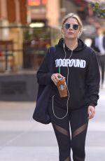 ASHLEY BENSON Leaves Starbucks in New York 10/20/2017