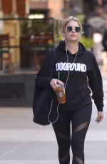 ASHLEY BENSON Leaves Starbucks in New York 10/20/2017