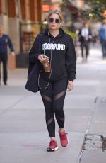 ASHLEY BENSON Leaves Starbucks in New York 10/20/2017