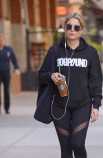 ASHLEY BENSON Leaves Starbucks in New York 10/20/2017