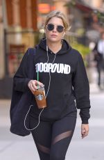 ASHLEY BENSON Leaves Starbucks in New York 10/20/2017