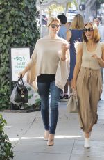 ASHLEY GREENE and CARA SANTANA at Ivy in West Hollywood 10/12/2017