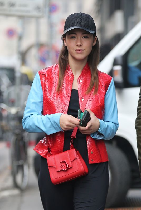 AURORA RAMAZZOTTI Out and About in Milan 10/04/2017