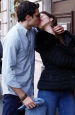 AURORA RAMAZZOTTI Out with Her Boyfriend in Milan 10/22/2017