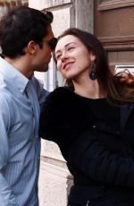 AURORA RAMAZZOTTI Out with Her Boyfriend in Milan 10/22/2017