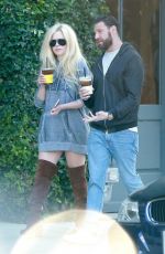 AVRIL LAVIGNE and Jonathan Reuven Out for Coffee in West Hollywood 10/14/2017