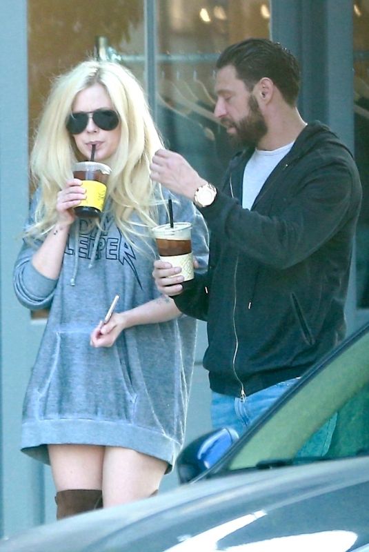 AVRIL LAVIGNE and Jonathan Reuven Out for Coffee in West Hollywood 10/14/2017