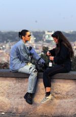 BELLA HADID Out and About with a Friend in Rome 10/29/2017