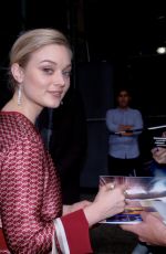 BELLA HEATHCOTE Arrives at AOL Build in New York 10/09/2017