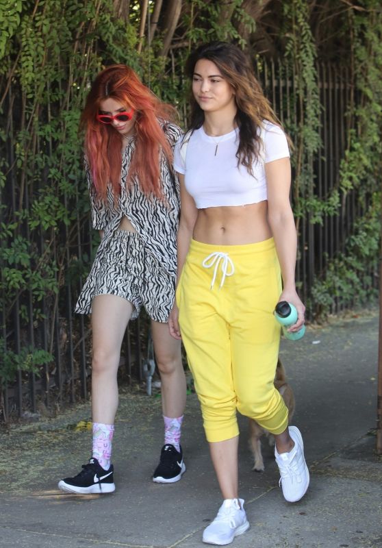 BELLA THORNE and KYRA SANTORO Out Hiking in Los Angeles 10/01/2017