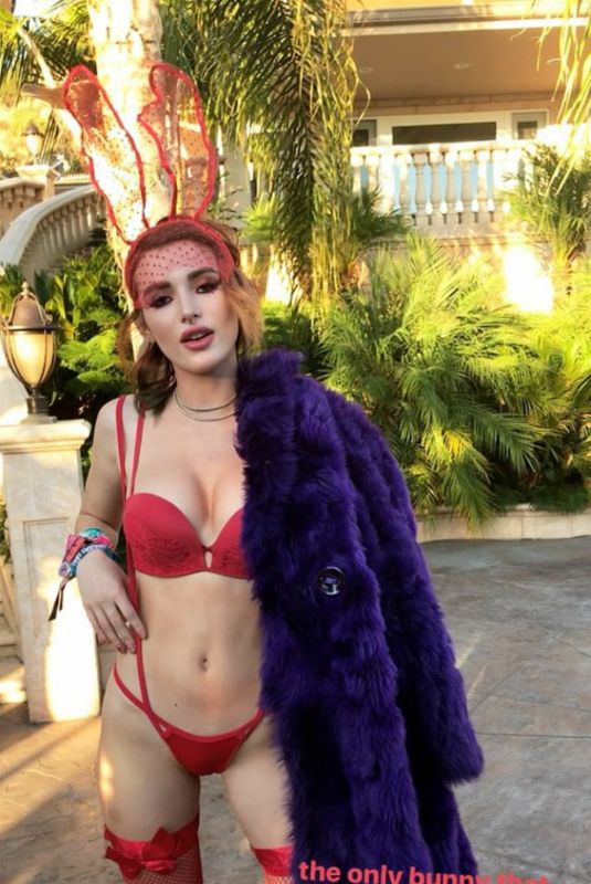 BELLA THORNE in Red Bikini, Snapchat Story 10/15/2017
